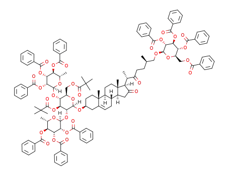 (25R)-3β-O-[2,4-di-O-(2,3,4-tri-O-benzoyl-α-L-rhamnopyranosyl)-3,6-di-O-pivaloyl-β-D-glucopyranosyl]-26-O-benzoyl-β-D-glucopyranosyl-cholest-5-ene-16,22-dione