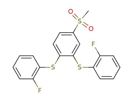 Molecular Structure of 129846-92-0 (3,4-bis[(2-fluorophenyl)sulfanyl]phenyl methyl sulfone)