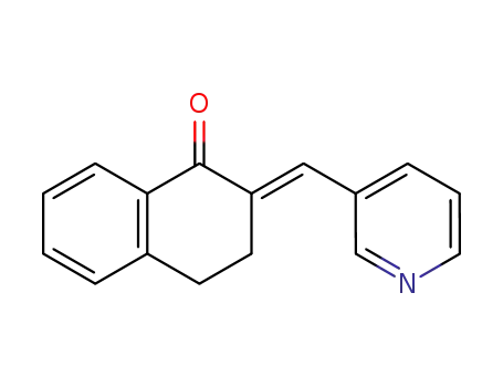 Molecular Structure of 13640-51-2 ((2E)-2-(pyridin-3-ylmethylidene)-3,4-dihydronaphthalen-1(2H)-one)