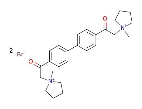 Molecular Structure of 123489-64-5 (4,4'-Bis(pyrrolidinoacetyl)biphenyl dimethiobromide)