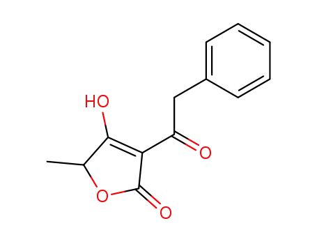 Molecular Structure of 52599-74-3 (2(5H)-Furanone, 4-hydroxy-5-methyl-3-(phenylacetyl)-)