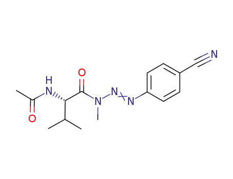 Molecular Structure of 1147743-37-0 (3-(2-(acetylamino)-3-methylbutanoyl)-1-(4-cyanophenyl)-3-methyltriazene)