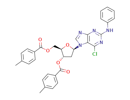 7-(2-deoxy-3,5-di(p-toluoyl)-β-D-ribofuranosyl)-2-anilino-6-chloropurine