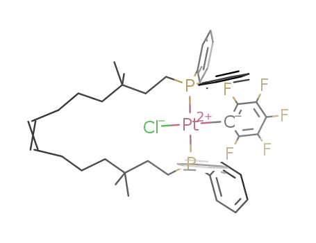 trans-PtCl(C<sub>6</sub>F<sub>5</sub>)(PPh<sub>2</sub>(CH<sub>2</sub>)2C(CH<sub>3</sub>)2(CH<sub>2</sub>)3CH=CH(CH<sub>2</sub>)3C(CH<sub>3</sub>)2(CH<sub>2</sub>)2PPh<sub>2</sub>)
