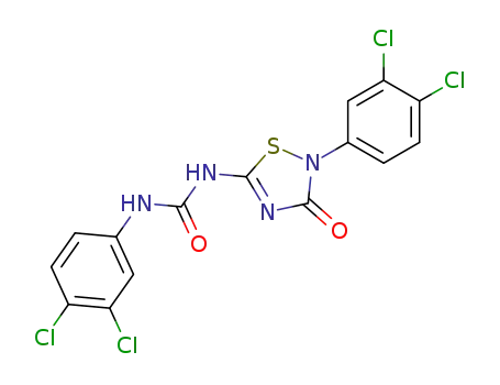 Molecular Structure of 119872-20-7 (1-(3,4-Dichloro-phenyl)-3-[2-(3,4-dichloro-phenyl)-3-oxo-2,3-dihydro-[1,2,4]thiadiazol-5-yl]-urea)