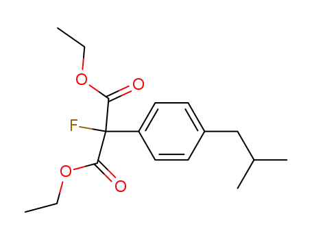 Molecular Structure of 23197-71-9 (diethyl fluoro[4-(2-methylpropyl)phenyl]propanedioate)