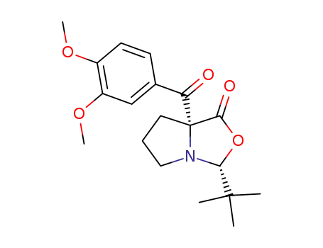Molecular Structure of 86046-30-2 ((3R,7aR)-3-tert-Butyl-7a-(3,4-dimethoxy-benzoyl)-tetrahydro-pyrrolo[1,2-c]oxazol-1-one)