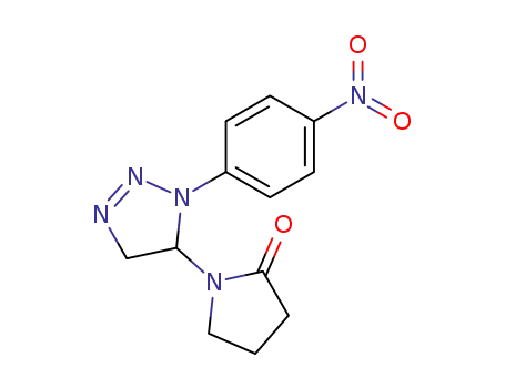 Molecular Structure of 139871-49-1 (2-Pyrrolidinone, 1-[4,5-dihydro-1-(4-nitrophenyl)-1H-1,2,3-triazol-5-yl]-)