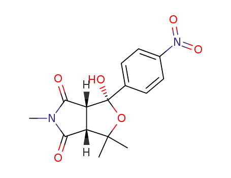 Molecular Structure of 108438-42-2 (2-hydroxy-5,5-dimethyl-2-(p-nitrophenyl)-tetrahydrofuran-N-methyl-3,4-dicarboximide)