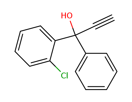Molecular Structure of 13732-87-1 (Benzenemethanol, 2-chloro-a-ethynyl-a-phenyl-)