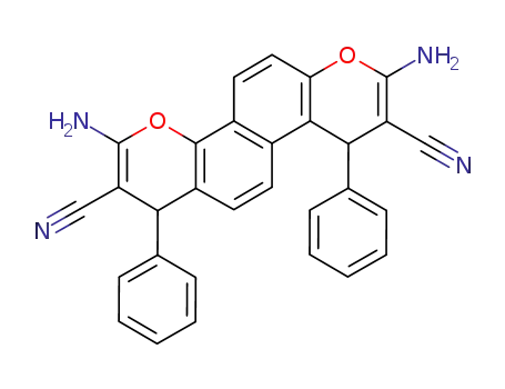 Molecular Structure of 128405-18-5 (2,9-diamino-3,8-dicyano-4,7-diphenyl-4,7-dihydronaphtho<1,2-b:6,5-b'>dipyran)