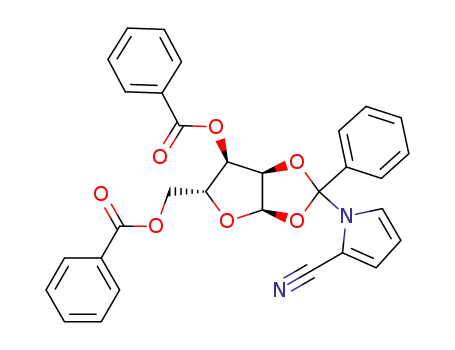 3,5-di-O-benzoyl-1,2-<phenyl(2-cyanopyrrolyl)methylidene>-α-D-ribofuranose