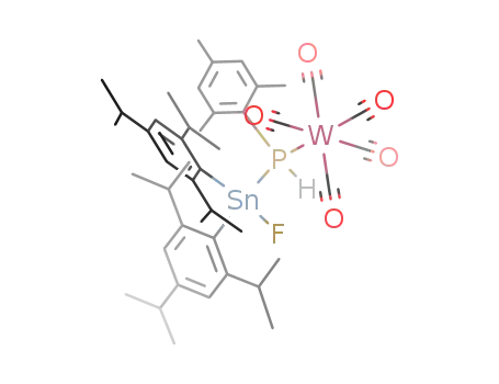 (C<sub>6</sub>H<sub>2</sub>(CH(CH<sub>3</sub>)2)3)2SnFP(H)(C<sub>6</sub>H<sub>2</sub>(CH<sub>3</sub>)3)W(CO)5