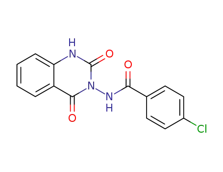 Molecular Structure of 75906-76-2 (4-chloro-N-(2,4-dioxo-1,4-dihydroquinazolin-3(2H)-yl)benzamide)