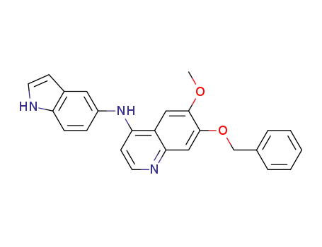 Molecular Structure of 1058157-22-4 (4-(1H-indol-5-ylamino)-7-benzyloxy-6-methoxy-quinoline)