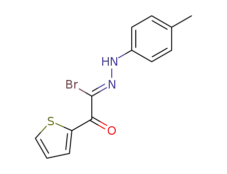 Molecular Structure of 118988-56-0 (2-Thiopheneethanehydrazonoyl bromide, N-(4-methylphenyl)-a-oxo-)