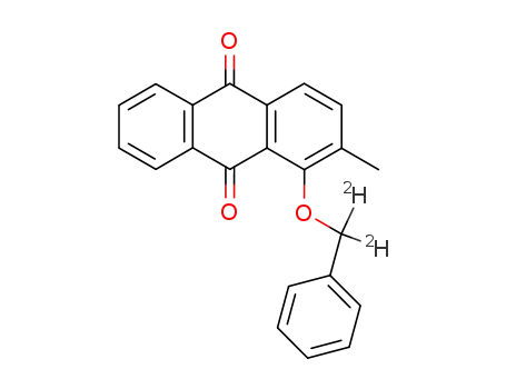 Molecular Structure of 133473-35-5 (1-<(α,α-dideuteriobenzyl)oxy>-2-methyl-9,10-anthraquinone)