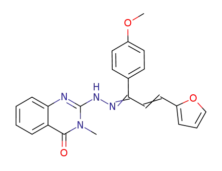 2-[2-[1'-(4-methoxyphenyl)-3'-(2-furyl)-2'-propenylidene]hydrazino]-3-methyl-4(3H)-quinazolinone