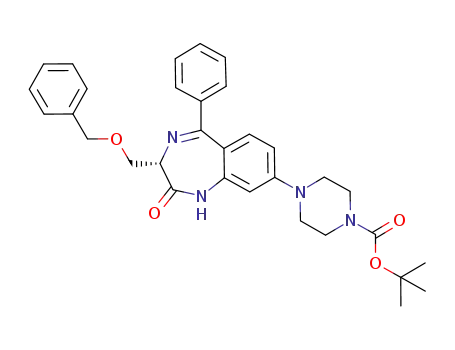(3S)-3-(benzyloxymethyl)-5-phenyl-8-(4-(tert-butoxycarbonyl)piperazin-1-yl)-1,3-dihydrobenzo[e][1,4]diazepin-2-one