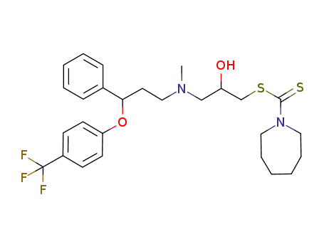 Molecular Structure of 1092361-86-8 (azepine-1-carbodithioic acid 2-hydroxy-3-{methyl-[3-phenyl-3-(4-trifluoromethyl-phenoxy)-propyl]-amino}-propyl ester)