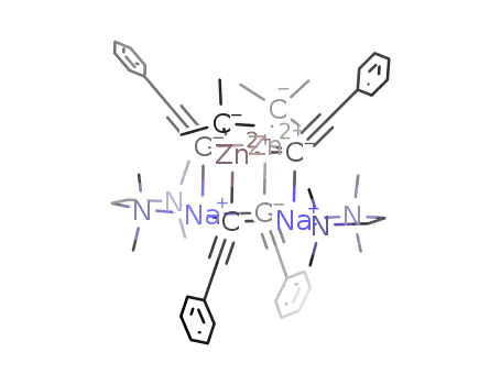 Molecular Structure of 1030947-90-0 ([(tetramethylethylenediamine)Na(CCPh)2Zn(t-Bu)]2)