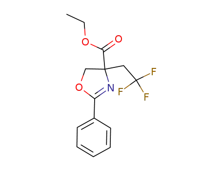 Molecular Structure of 1126530-82-2 (Ethyl 2-phenyl-4-(2,2,2-trifluoroethyl)-4,5-dihydrooxazole-4-carboxylate)