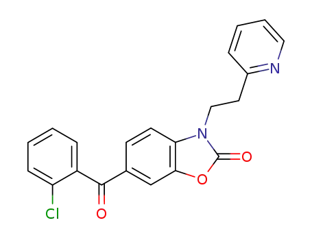 Molecular Structure of 139101-55-6 (2(3H)-Benzoxazolone, 6-(2-chlorobenzoyl)-3-[2-(2-pyridinyl)ethyl]-)