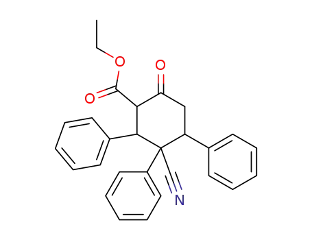 Molecular Structure of 854446-59-6 (3-cyano-6-oxo-2,3,4-triphenyl-cyclohexanecarboxylic acid ethyl ester)