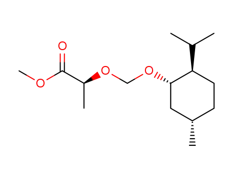 Molecular Structure of 144091-06-5 (Propanoic acid, 2-[[[5-methyl-2-(1-methylethyl)cyclohexyl]oxy]methoxy]-,
methyl ester)