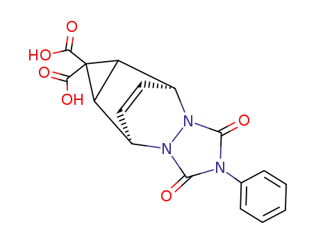 Molecular Structure of 109764-59-2 (3,3-dicarboxy-N-phenyl-6,7-diazatricyclo<3.2.2.0<sup>2,4</sup>>non-8-ene-6,7-dicarboximide)