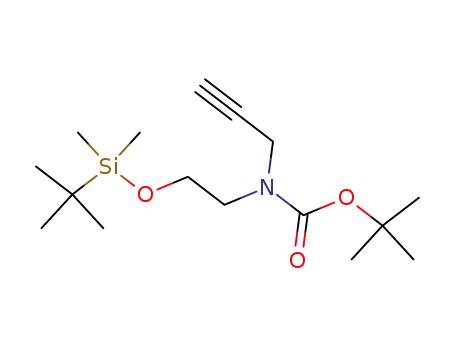 Molecular Structure of 530157-18-7 (Carbamic acid,
[2-[[(1,1-dimethylethyl)dimethylsilyl]oxy]ethyl]-2-propynyl-,
1,1-dimethylethyl ester)