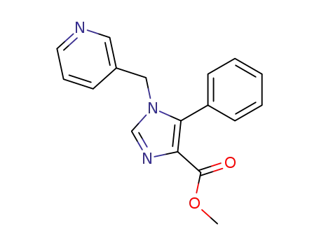 Molecular Structure of 130740-22-6 (5-Phenyl-1-pyridin-3-ylmethyl-1H-imidazole-4-carboxylic acid methyl ester)