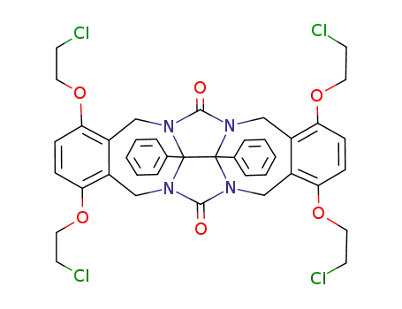 5,7,12,13b,13c,14-Hexahydro-1,4,8,11-tetrakis(2-chlorethoxy)-13b,13c-diphenyl-6H,13H-5a,6a,12a,13a-tetraazabenz<5,6>azuleno<2,1,8-ija>benz<f>azulene-6,13-dione
