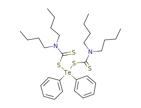 Molecular Structure of 138144-72-6 (diphenylbis(N,N-dibutyldithiocarbamato)tellurium(IV))