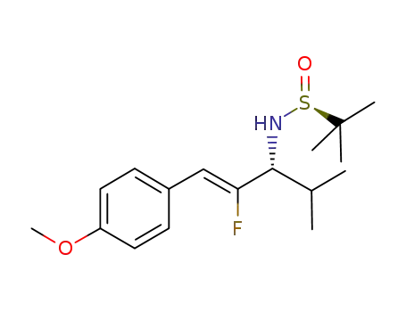 N-[(Z)-2-fluoro-1-isopropyl-3-(4-methoxyphenyl)-2-propenyl]-2-methyl-2-propanesulfinamide
