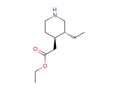 (+/-)-trans-3-ethyl-4-piperidineacetic acid ethyl ester