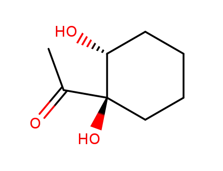 Molecular Structure of 136031-95-3 (Ethanone, 1-(1,2-dihydroxycyclohexyl)-, (1R-trans)- (9CI))