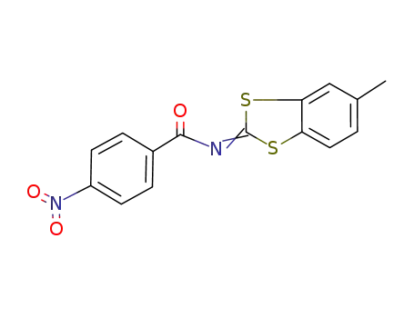 Molecular Structure of 81322-25-0 (N-(5-Methyl-1,3-benzodithiol-2-yliden)-4-nitrobenzamid)