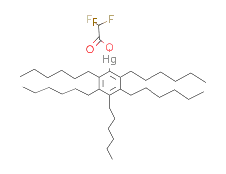 Molecular Structure of 219957-91-2 ((2,3,4,5,6-pentahexylphenyl)(trifluoroacetato-O)mercury)