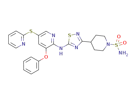 4-(5-(3-phenoxy-5-(pyridin-2-ylthio)pyridin-2-ylamino)-1,2,4-thiadiazol-3-yl)piperidine-1-sulfonamide