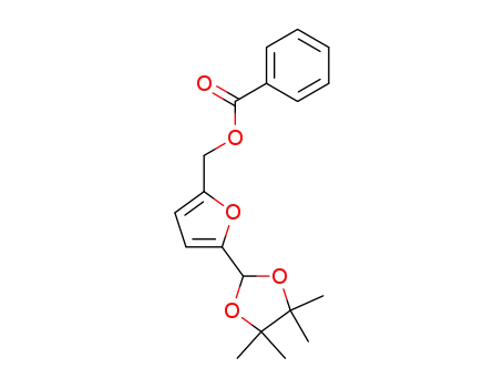 Molecular Structure of 114021-31-7 (2-Furanmethanol, 5-(4,4,5,5-tetramethyl-1,3-dioxolan-2-yl)-, benzoate)