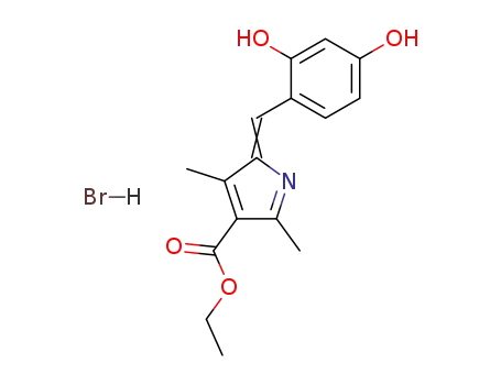 Molecular Structure of 77476-61-0 (2-(2,4-Dihydroxyphenylmethylen)-4-ethoxycarbonyl-3,5-dimethylpyrroliumbromid)