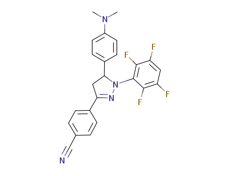 4-(5-(4-(dimethylamino)phenyl)-1-(2,3,5,6-tetrafluorophenyl)-4,5-dihydro-1H-pyrazol-3-yl)benzonitrile