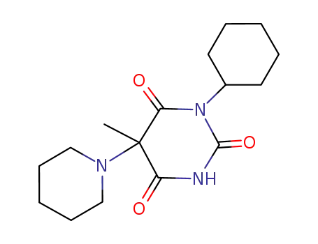 (+/-)-1-Cyclohexyl-5-methyl-5-piperidino-barbitursaeure