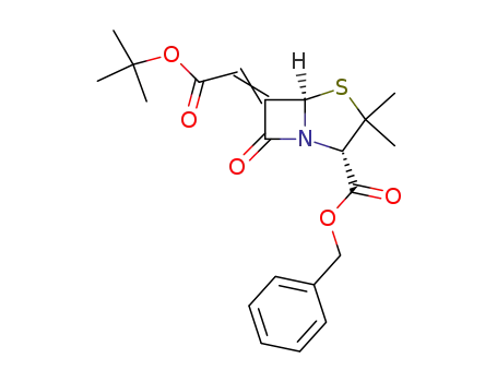 (5<i>R</i>)-6-<i>tert</i>-butoxycarbonylmethylene-3,3-dimethyl-7-oxo-(5<i>r</i><i>H</i>)-4-thia-1-aza-bicyclo[3.2.0]heptane-2<i>c</i>-carboxylic acid benzyl ester