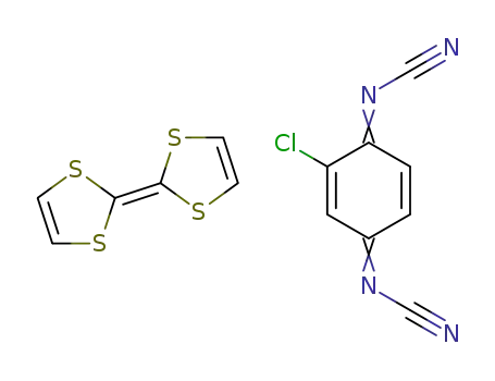 Molecular Structure of 98507-34-7 (2-(1,3-Dithiol-2-yliden)-1,3-dithiol, CT-Komplex mit 2-Chlor-N,N'-dicyan-1,4-benzochinondiimin (1:1))