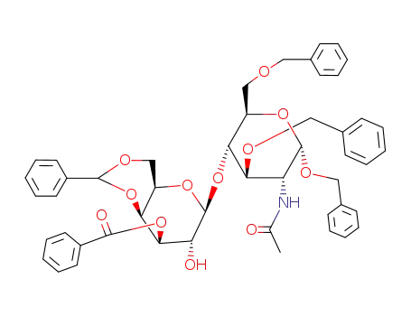 benzyl 2-acetamido-4-O-(3-O-benzoyl-4,6-O-benzylidene-β-D-galactopyranosyl)-3,6-di-O-benzyl-2-deoxy-α-D-glucopyranoside