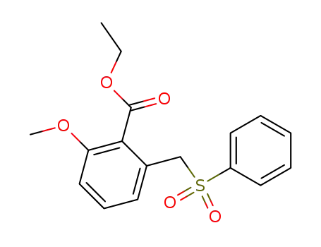 Benzoic acid, 2-methoxy-6-[(phenylsulfonyl)methyl]-, ethyl ester
