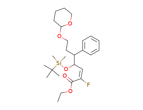 2-Heptenoic acid,
4-[[(1,1-dimethylethyl)dimethylsilyl]oxy]-2-fluoro-5-phenyl-7-[(tetrahydro-
2H-pyran-2-yl)oxy]-, ethyl ester