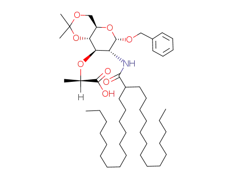 Benzyl 3-O-(D-1-carboxyethyl)-2-deoxy-4,6-O-isopropylidene-2-(2-tetradecylhexadecanoylamino)-α-D-glucopyranoside